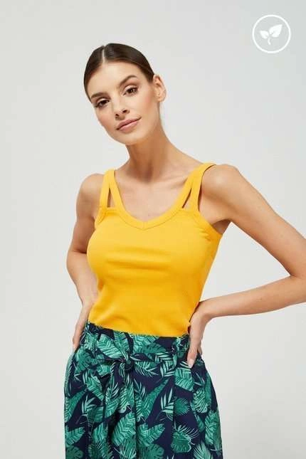 Prążkowany top z bawełny organicznej