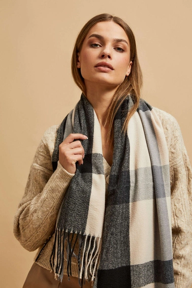 Szalik w kratę niebieski