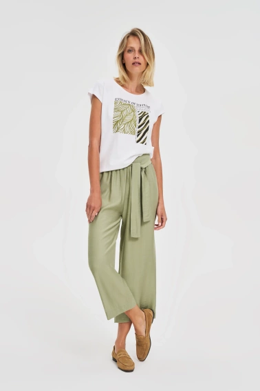 Bawełniana bluzka z nadrukiem biała