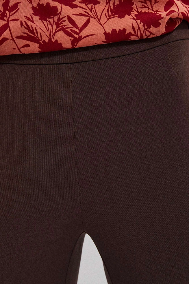 Gładkie spodnie kasztanowe