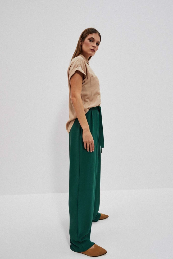 Spodnie z szerokimi nogawkami malachitowe