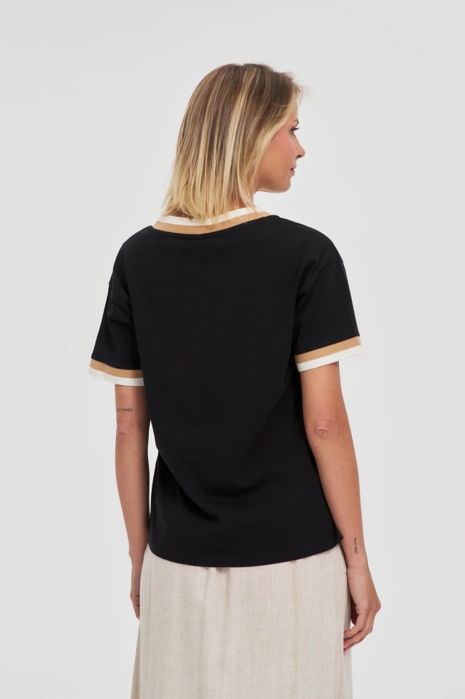 Bluzka z bawełny czarna