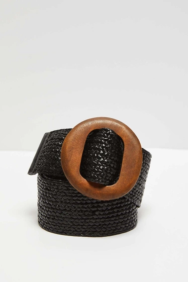 Pleciony pasek  czarny