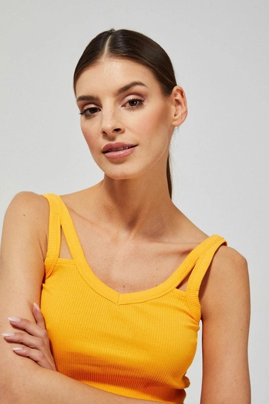 Prążkowany top z bawełny organicznej