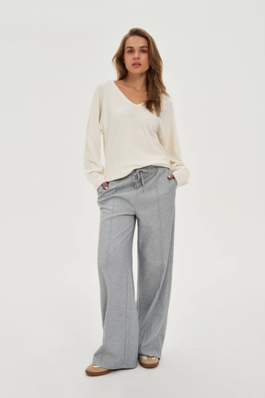 Spodnie z szerokimi nogawkami szare 