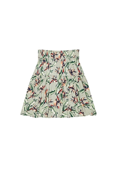 Spódnica z roślinnym printem biało czarna