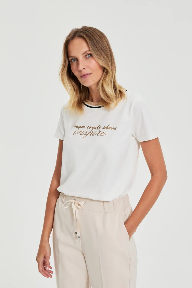 Bluzka z napisem biała