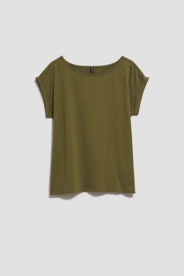 Bawełniany t-shirt oliwkowy