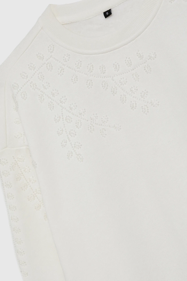 Bluza z koralikami biała