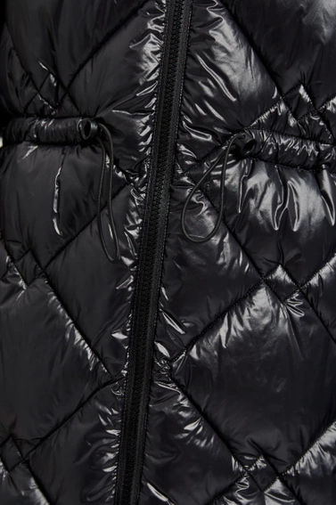 Pikowana kurtka ze ściągaczem czarna 