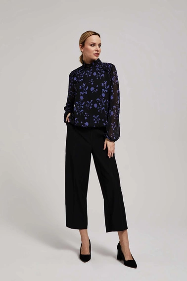 Koszula z kwiatowym wzorem czarna