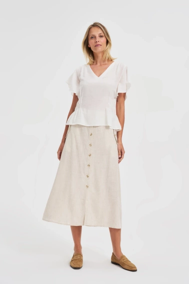 Taliowana koszula biała