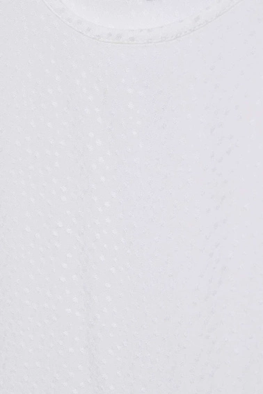 Koszula z ozdobnymi rękawami perłowa