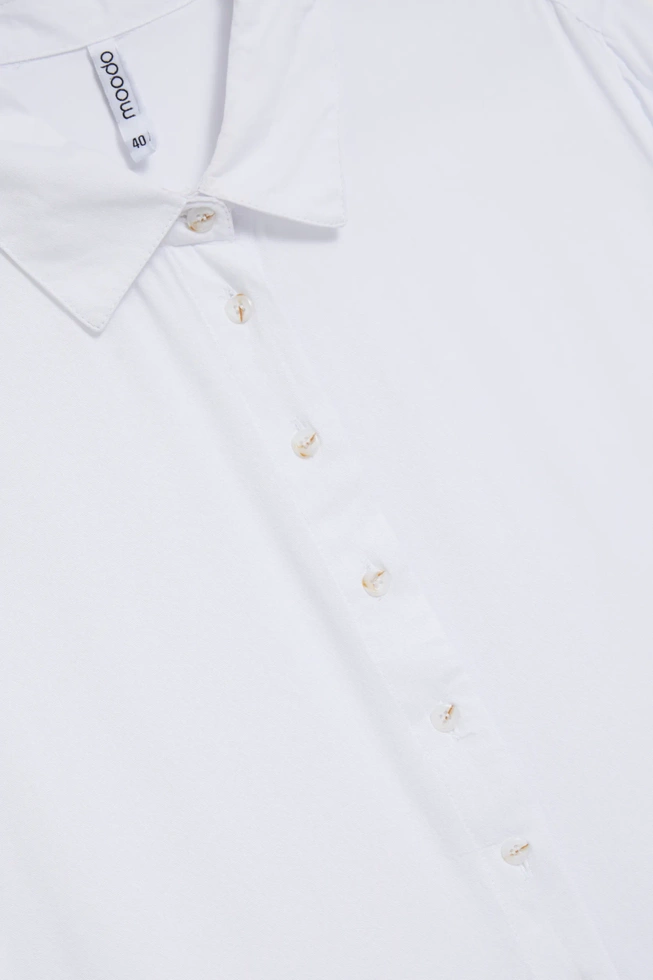Biała wiskozowa koszula z kołnierzykiem