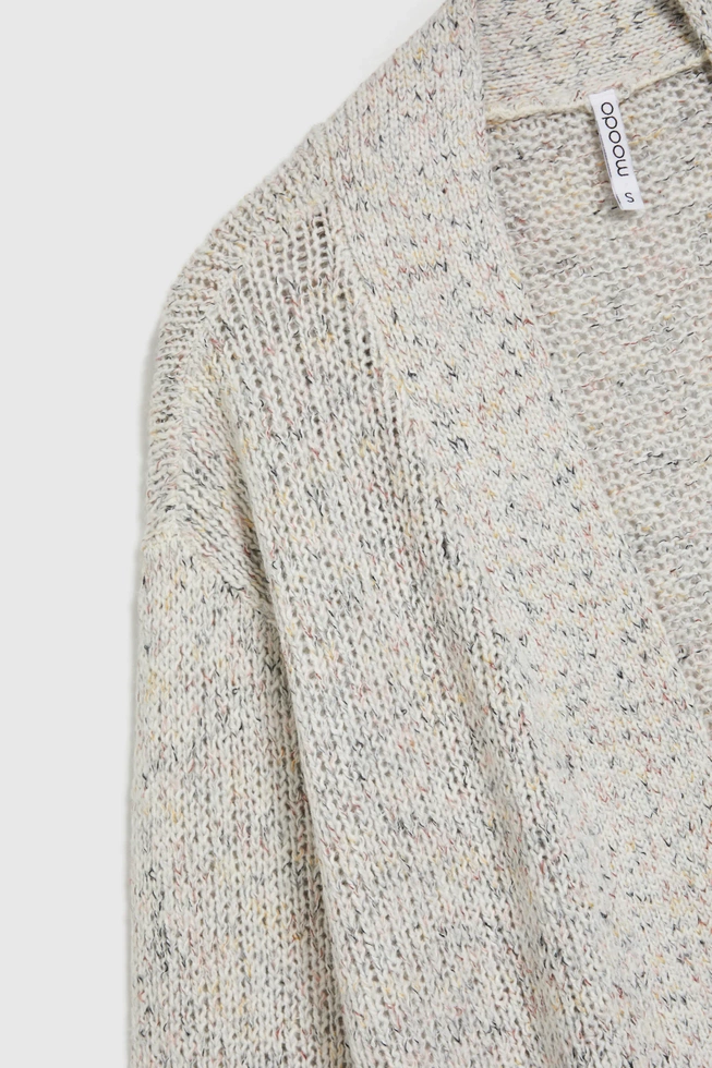 Kardigan o długość do połowy uda beżowy