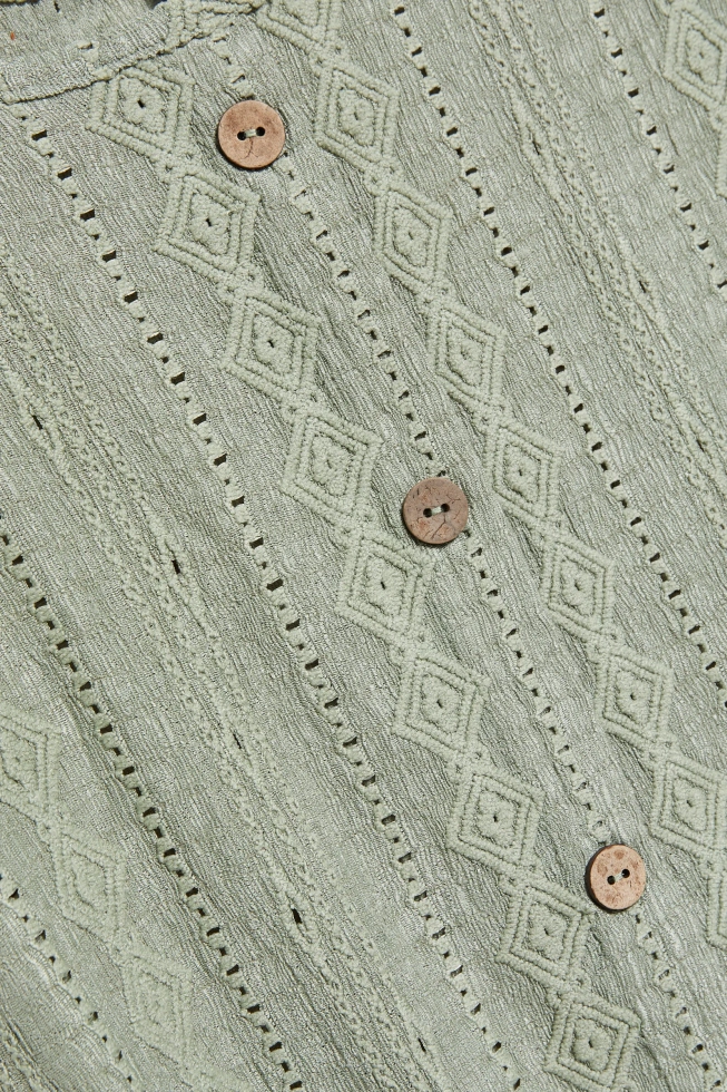 Top z guzikami oliwkowy