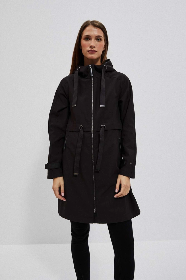 Parka z kapturem czarna