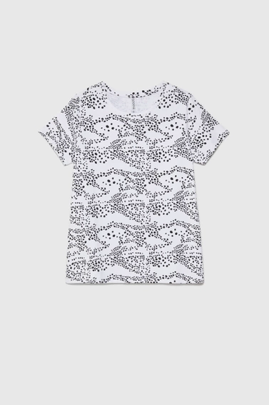 Bluzka w kropki z krótkimi rękawami biała