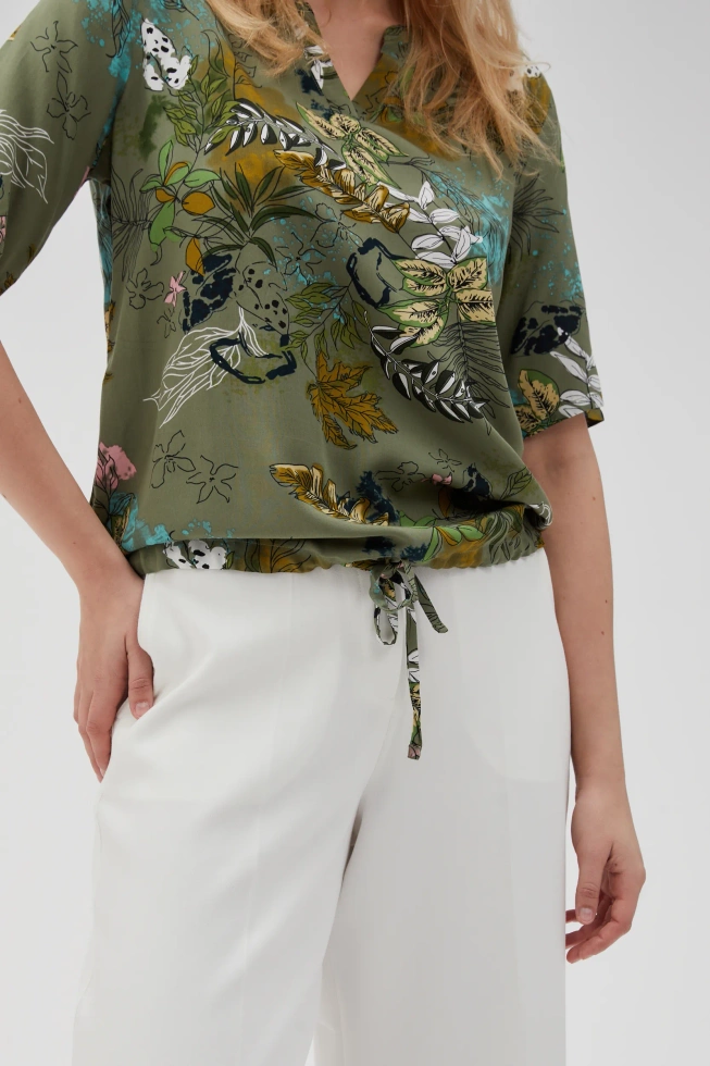 Oliwkowa koszula wiskozowa