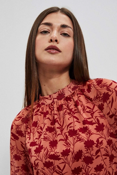 Koszula w kwiaty ze stójką