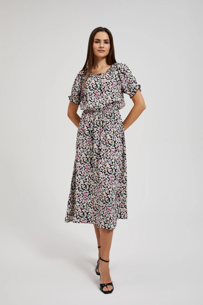 Sukienka midi w drobne kwiaty