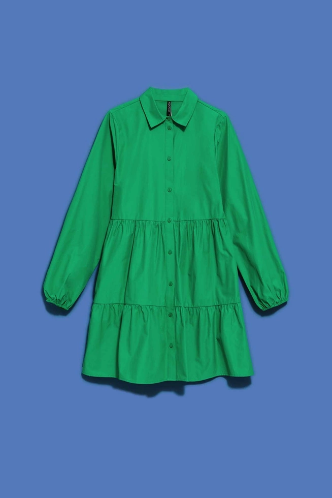 Koszulowa sukienka zielona