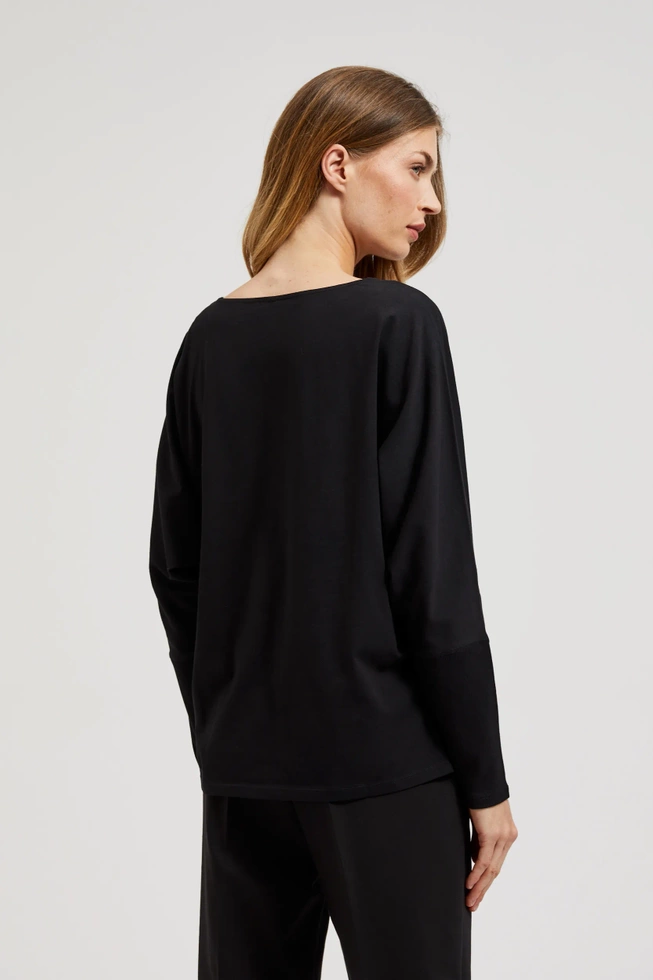 Bluzka z printem w kolorze srebrnym czarna