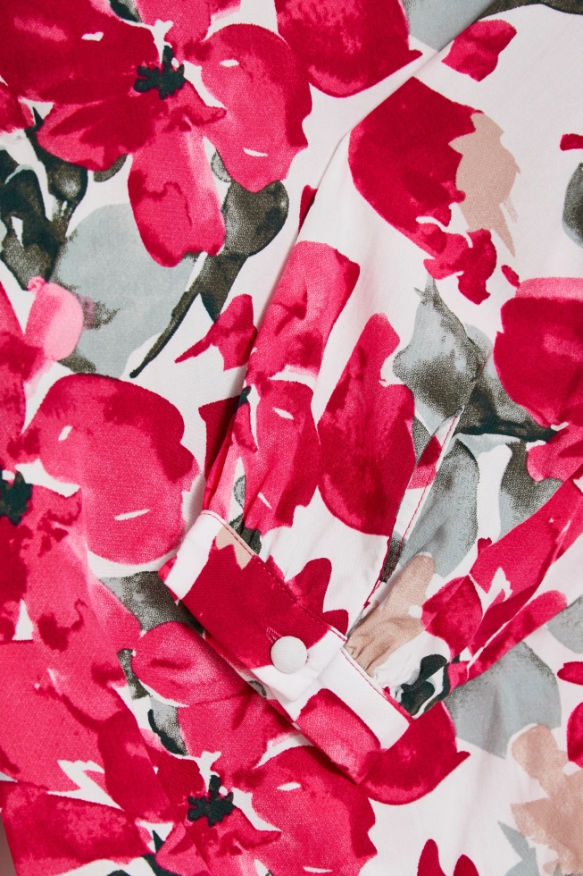 Wzorzysta koszula fuksjowa