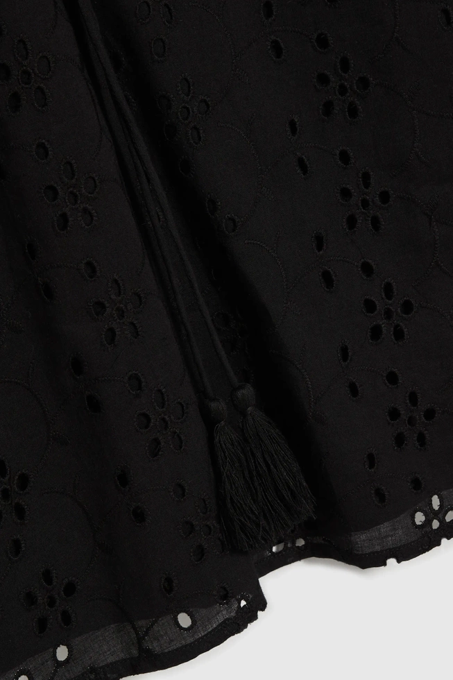 Bawełniana koszula z bufiastymi rękawami czarna