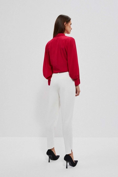 Spodnie w kant perłowe