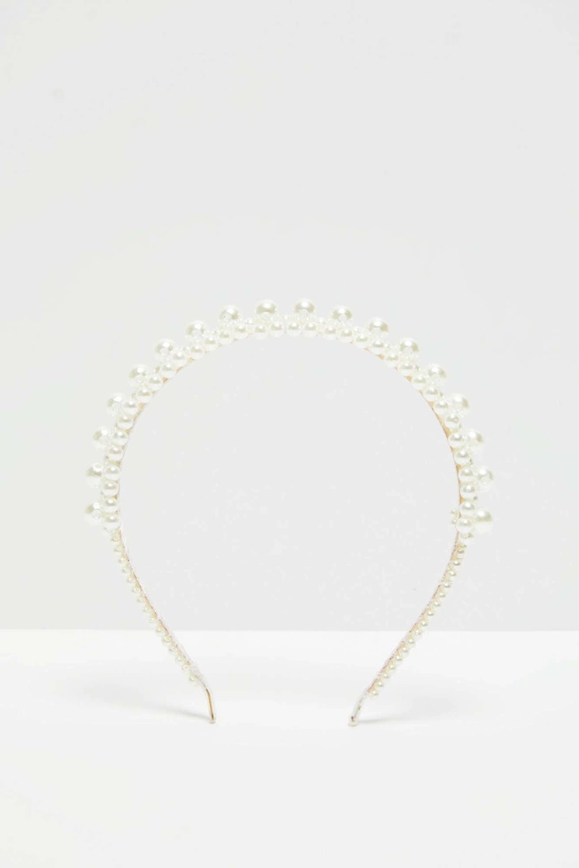 Opaska na włosy perłowa