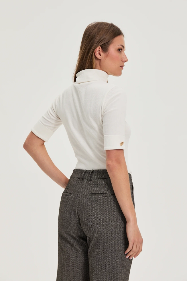 Bluzka z golfem ecru
