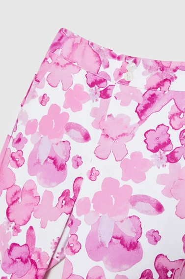 Spodnie w kwiaty różowe