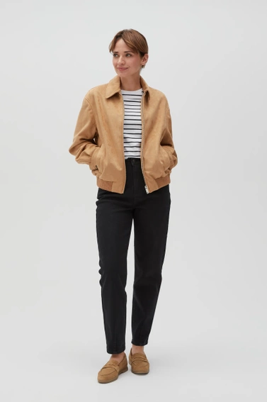 Kurtka z imitacji zamszu beżowa