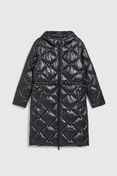 Pikowana kurtka ze ściągaczem czarna 