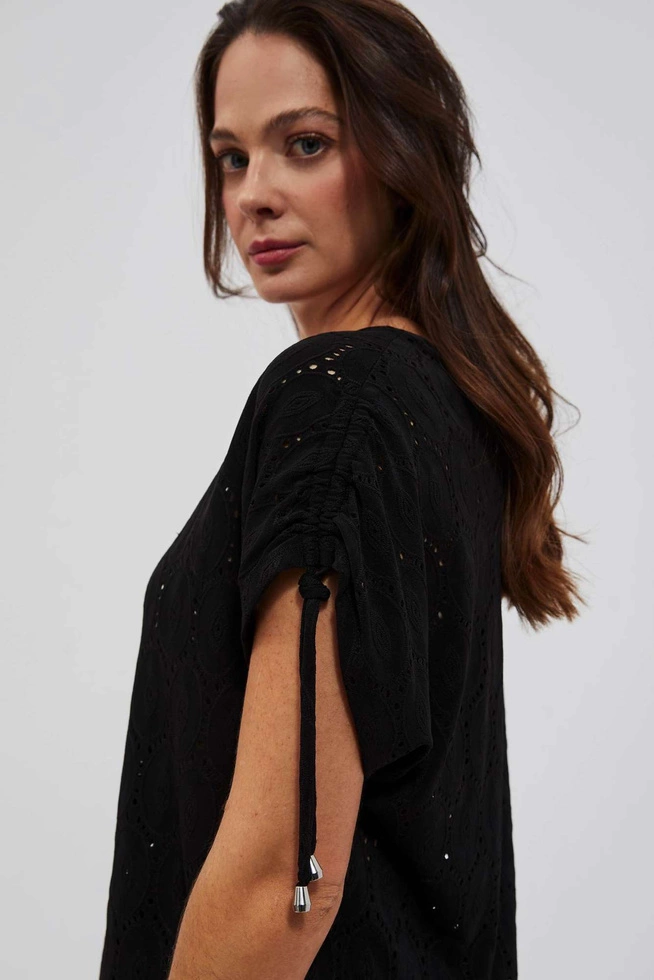 Ażurowa bluzka czarna
