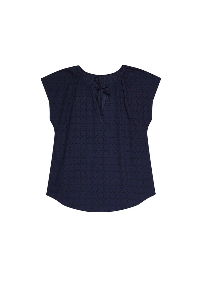 Bawełniana bluzka koszulowa granatowa