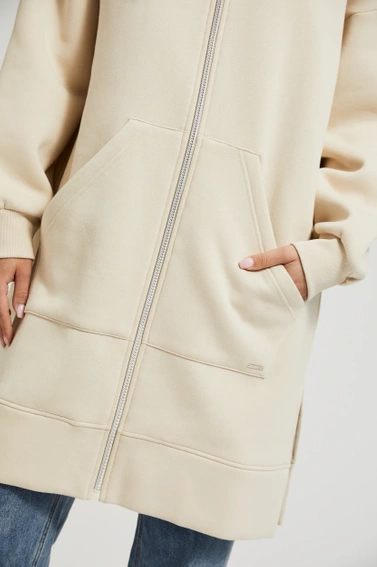 Bluza oversize z kapturem beżowa