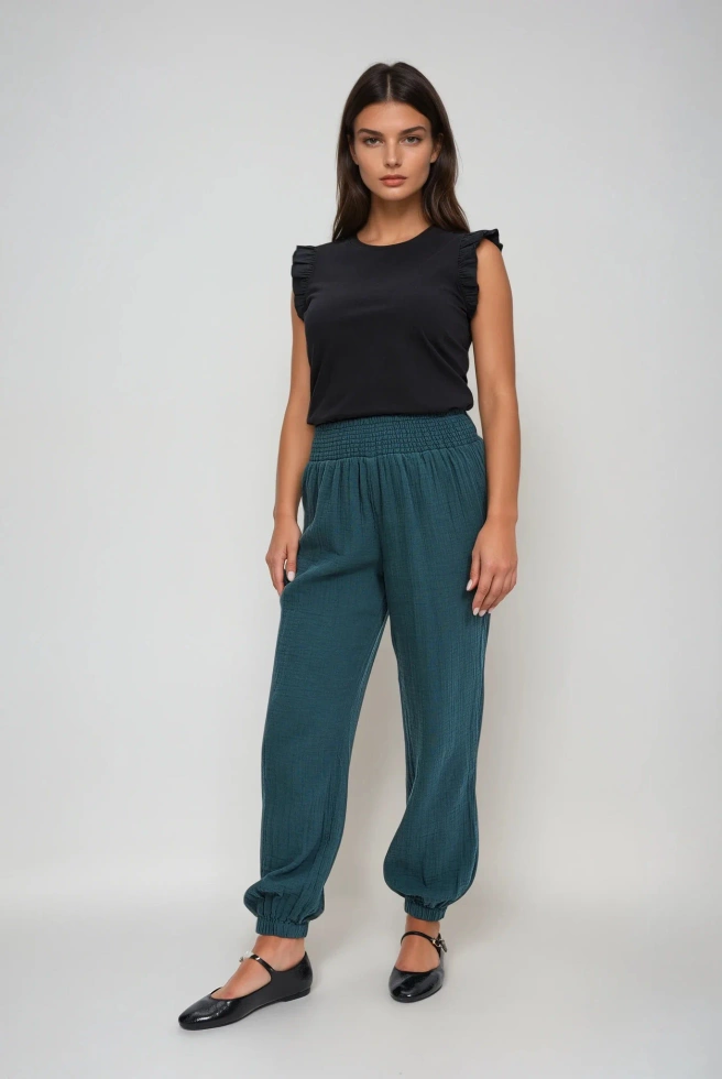 Bawełniane spodnie zielone