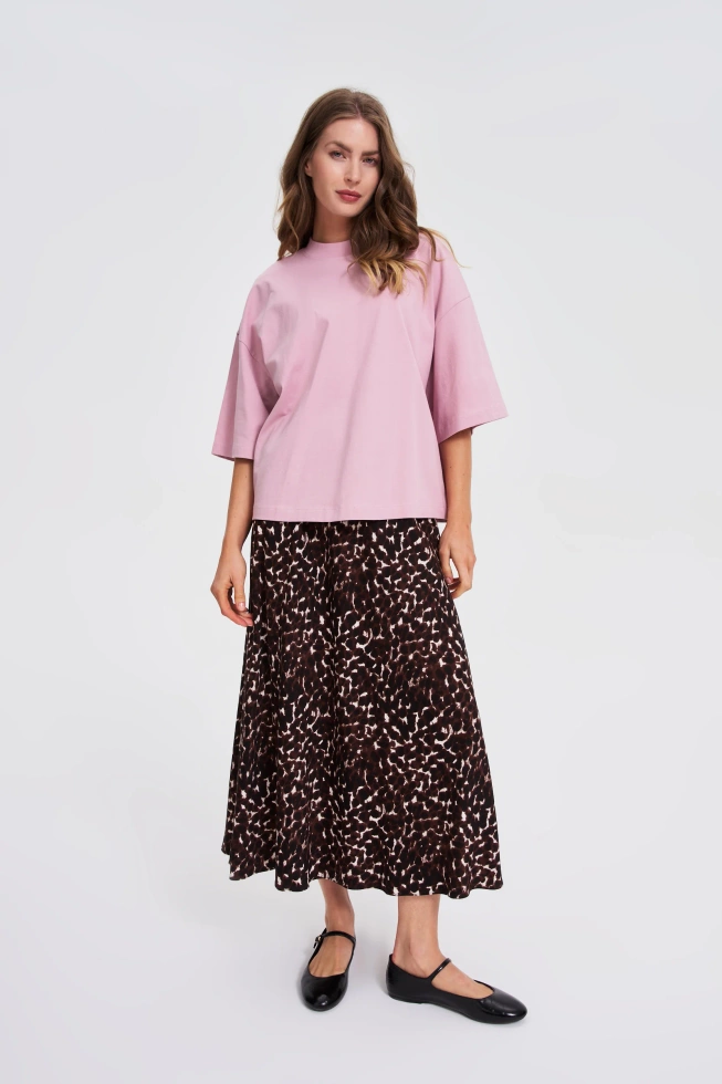 Gładka bluzka oversize różowa