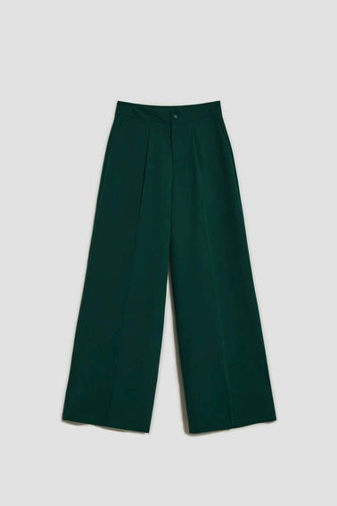 Spodnie z szerokimi nogawkami szmaragdowe