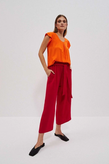 Luźna koszula z krótkim rękawem pomarańczowa