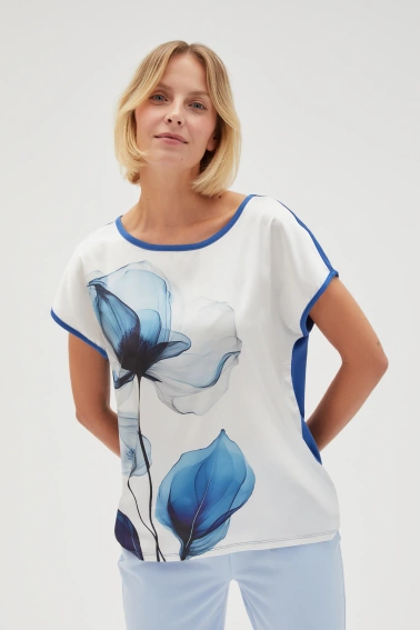 Bluzka z nadrukiem błękitna