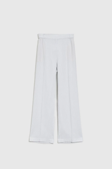 Wiskozowo-lniane spodnie białe 