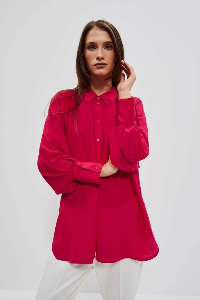 Koszula z bufiastymi rękawami czerwona