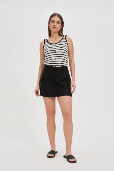 Top w paski biało-czarny