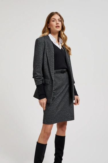 Marynarka z marszczonymi rękawami szara