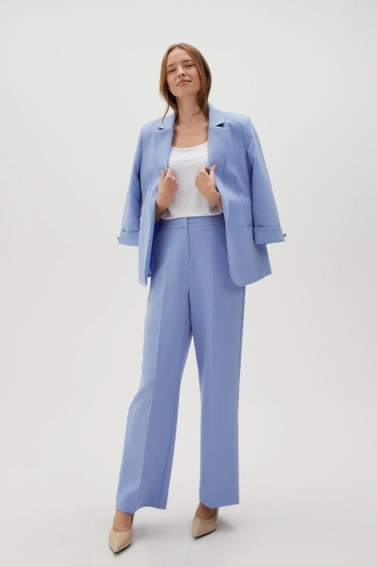 Eleganckie spodnie w kant błękitne