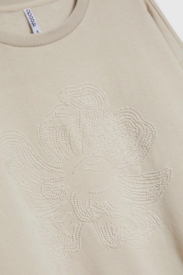 Bluza z aplikacją beżowa