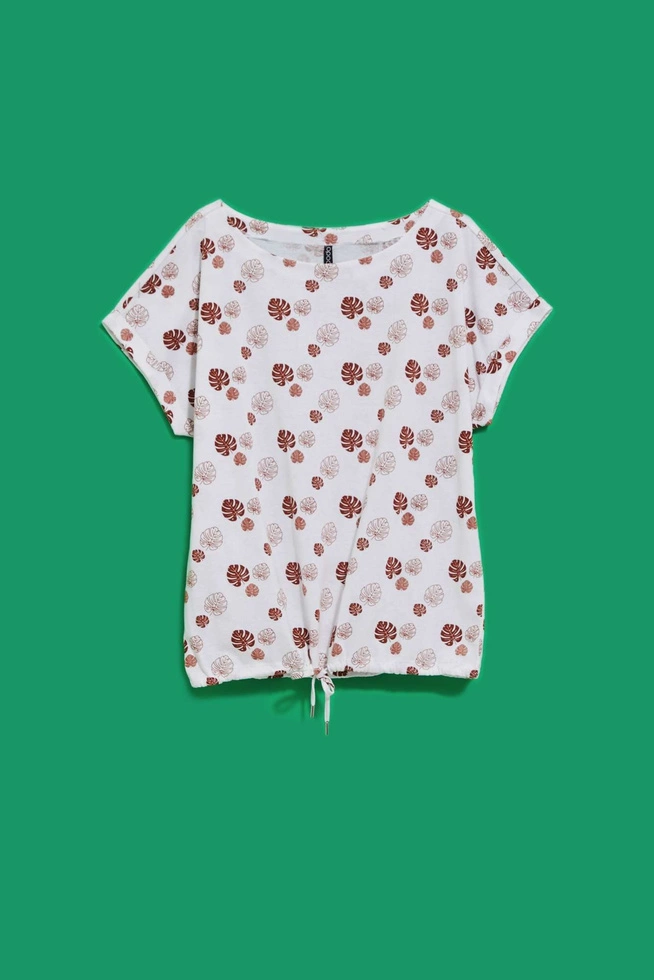 T-shirt z nadrukiem liści